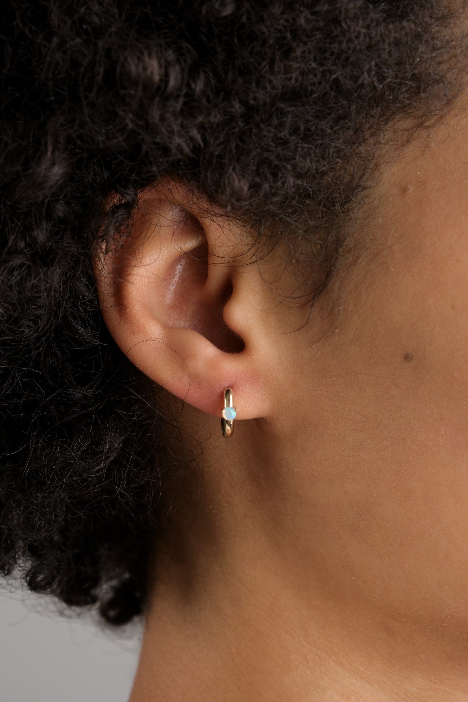 WWAKE Jewelry Earrings Opal Clicker Hoop Earrings Opal