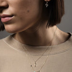 WWAKE Jewelry Necklaces Three Step Necklace Opal, Sapphire, Diamond / 18" chain