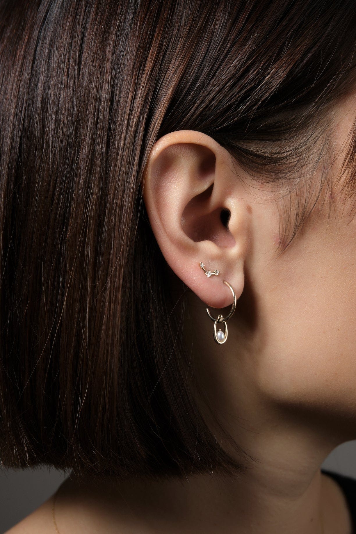WWAKE Jewelry Earrings Pearl Droplet Hoop Earrings Pearl