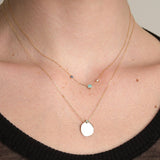 WWAKE Jewelry Necklaces Three Step Necklace Opal, Sapphire, Diamond / 18" chain