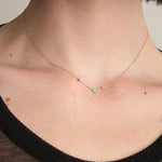 WWAKE Jewelry Necklaces Three Step Necklace Opal, Sapphire, Diamond / 18" chain