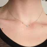 WWAKE Jewelry Necklaces Three Step Necklace Opal, Sapphire, Diamond / 18" chain