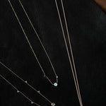 WWAKE Jewelry Necklaces Three Step Necklace Opal, Sapphire, Diamond / 18" chain