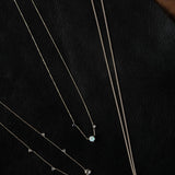 WWAKE Jewelry Necklaces Three Step Necklace Opal, Sapphire, Diamond / 18" chain