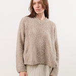 Private 0204 Apparel Womens Sweaters 255 Cashmere Alpaca Sweater in Safari