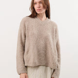 Private 0204 Apparel Womens Sweaters 255 Cashmere Alpaca Sweater in Safari
