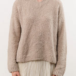 Private 0204 Apparel Womens Sweaters 255 Cashmere Alpaca Sweater in Safari