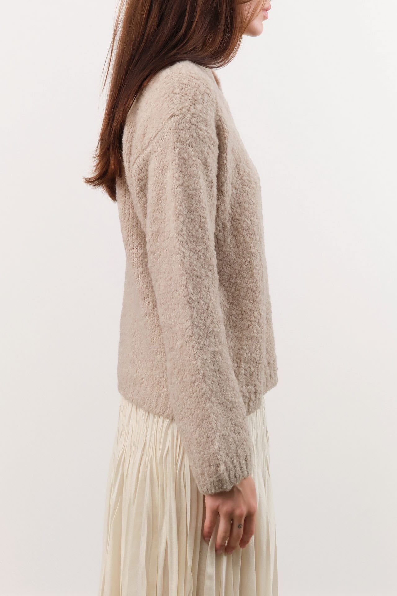 Private 0204 Apparel Womens Sweaters 255 Cashmere Alpaca Sweater in Safari