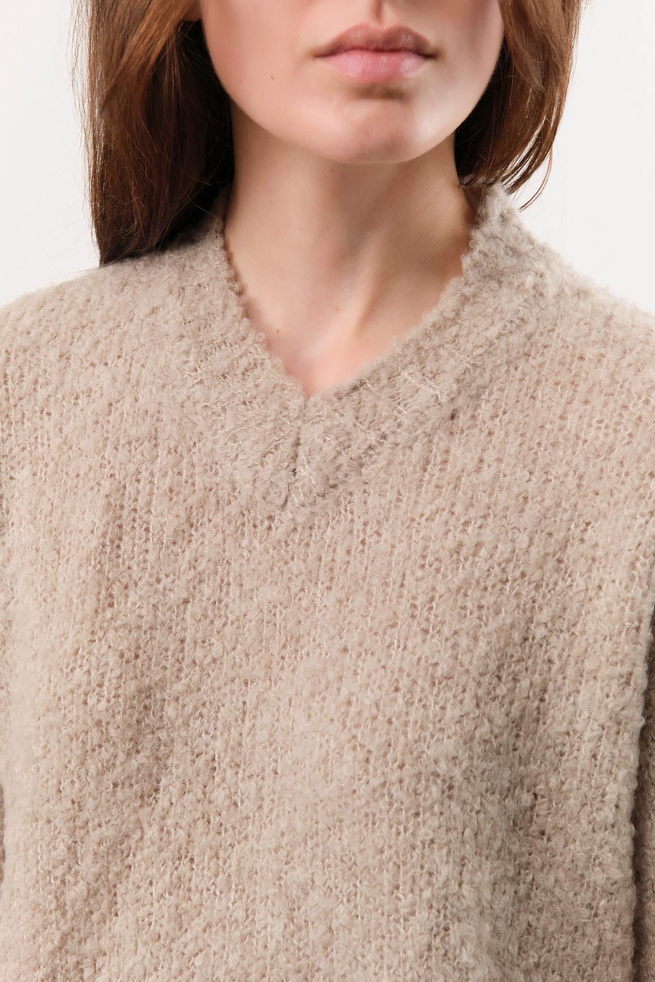 Private 0204 Apparel Womens Sweaters 255 Cashmere Alpaca Sweater in Safari