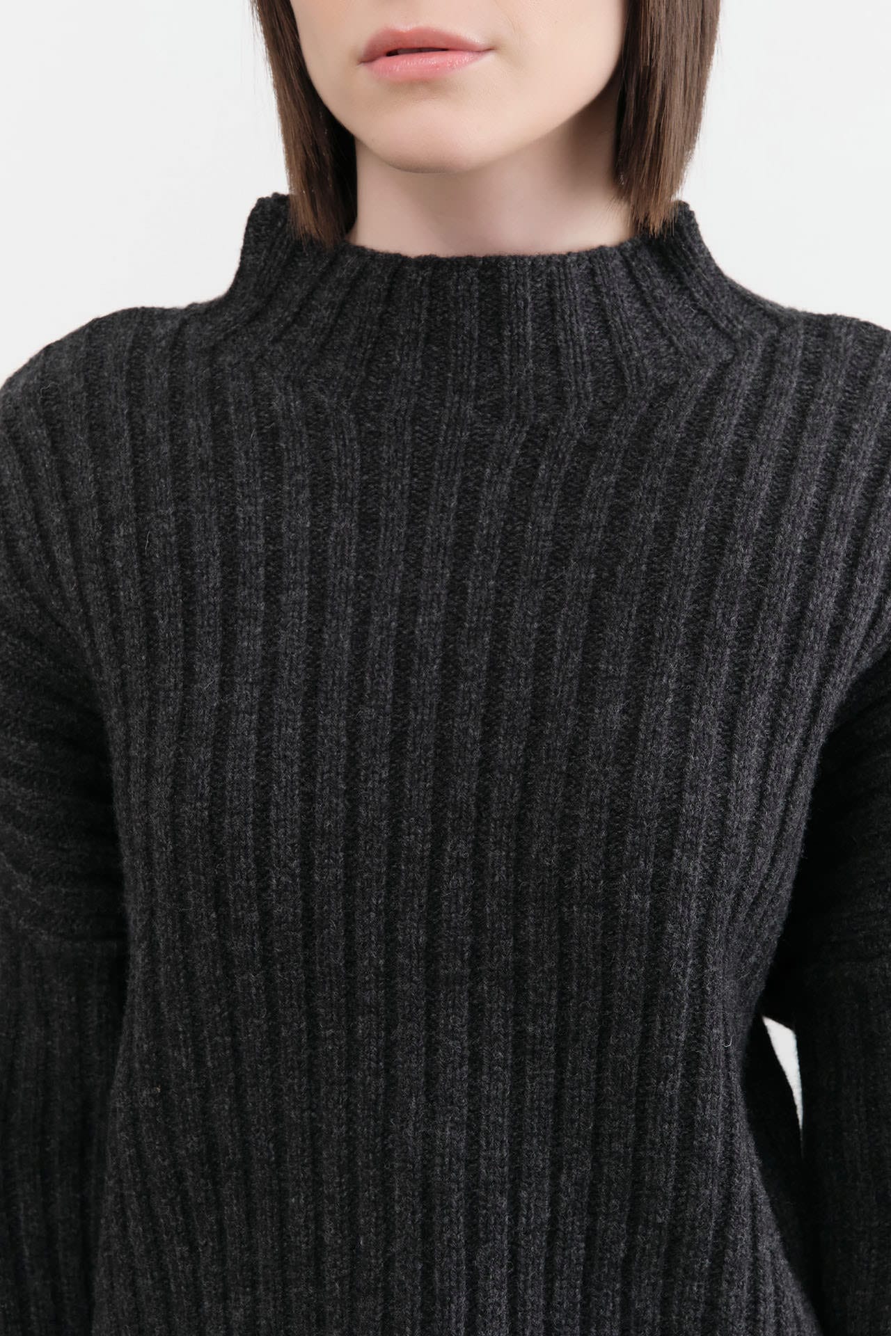 7115 by Szeki Apparel Womens Sweaters Chunky Ribbed Mock Neck