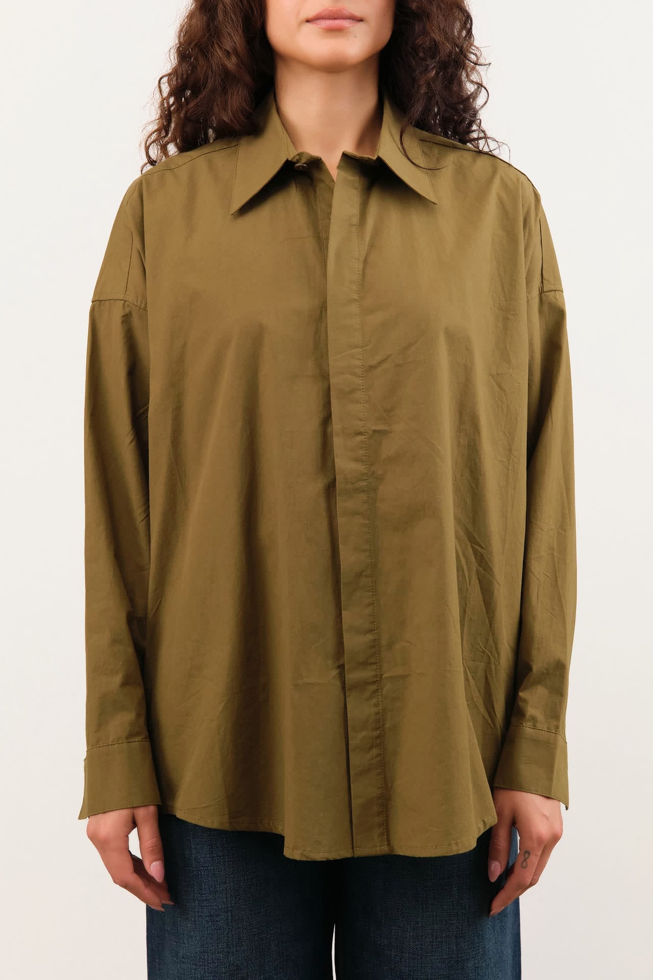 7115 by Szeki Apparel Womens Blouses Cocoon Dress Shirt
