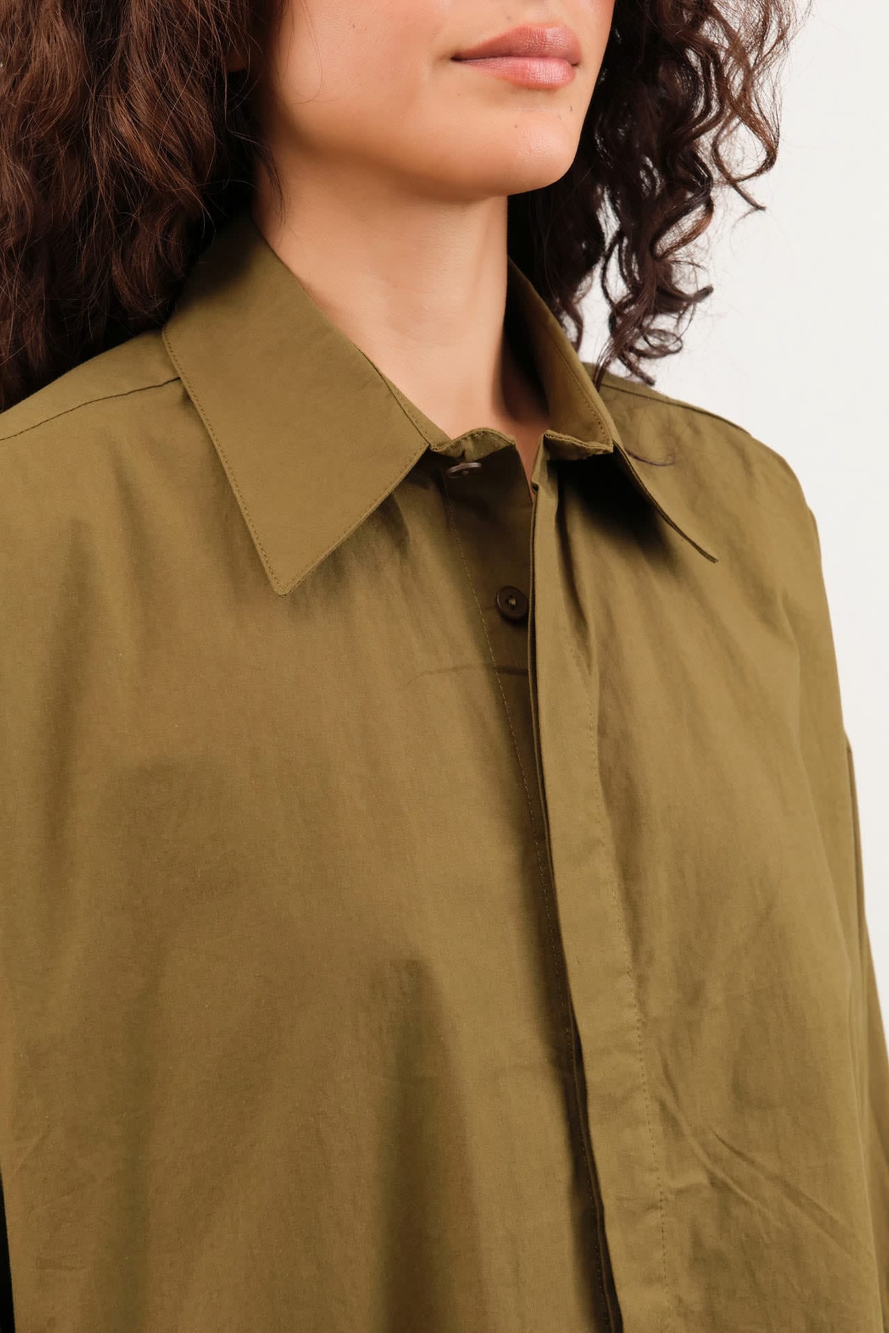 7115 by Szeki Apparel Womens Blouses Cocoon Dress Shirt