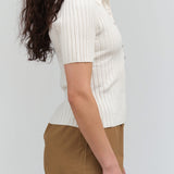 Side view of Collared Ribbed Top