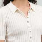 Collar view of Collared Ribbed Top