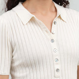 Collar view of Collared Ribbed Top