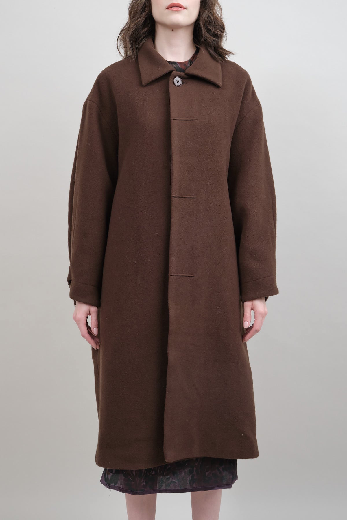 Front of Cuffed Wool Coat