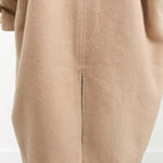 7115 by Szeki Apparel Womens Outerwear Cuffed Wool Coat in Desert Sand