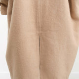 7115 by Szeki Apparel Womens Outerwear Cuffed Wool Coat in Desert Sand