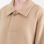 7115 by Szeki Apparel Womens Outerwear Cuffed Wool Coat in Desert Sand