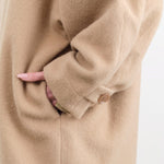 7115 by Szeki Apparel Womens Outerwear Cuffed Wool Coat in Desert Sand