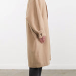 7115 by Szeki Apparel Womens Outerwear Cuffed Wool Coat in Desert Sand