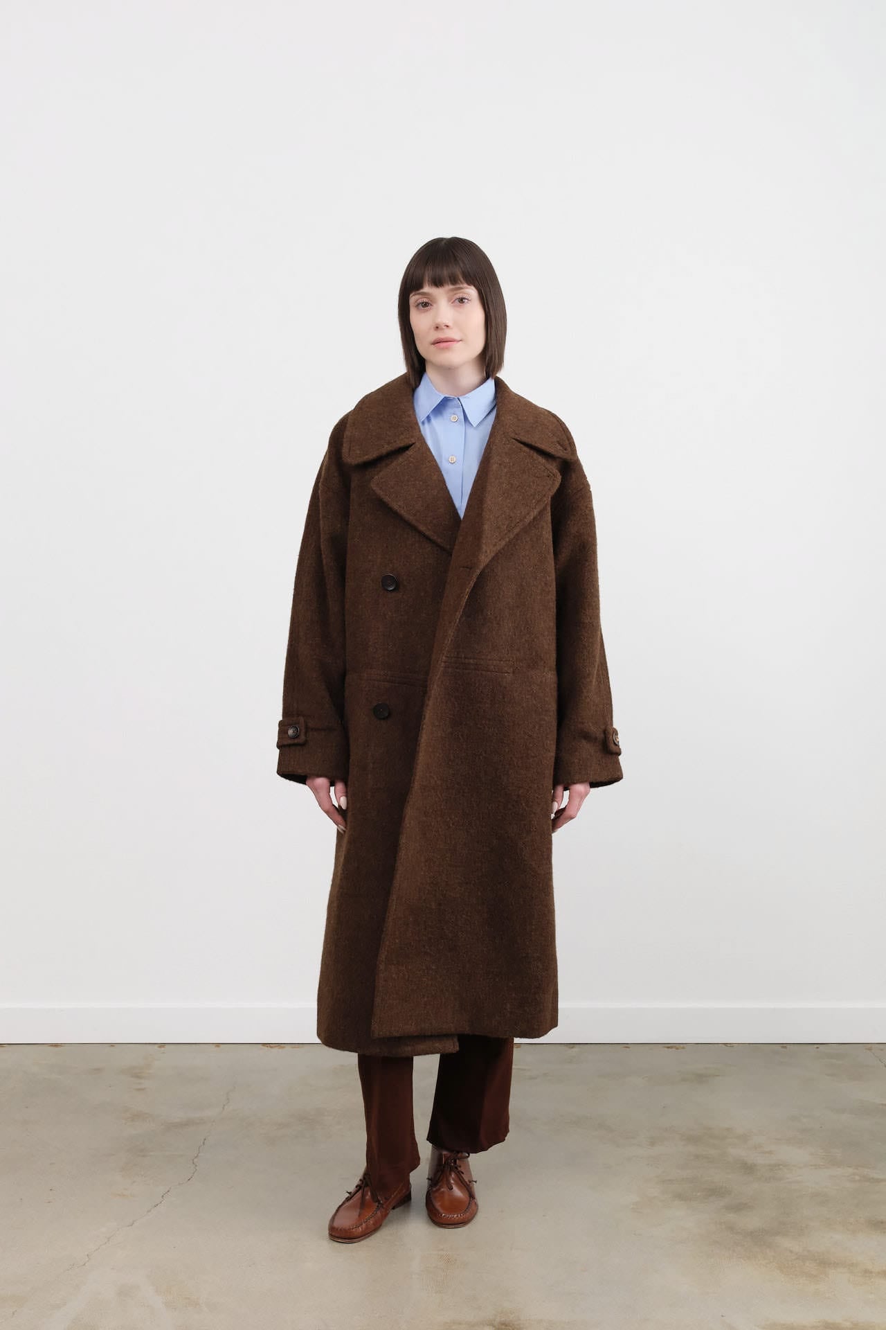 7115 by Szeki Apparel Womens Outerwear Double Breasted Wool Coat