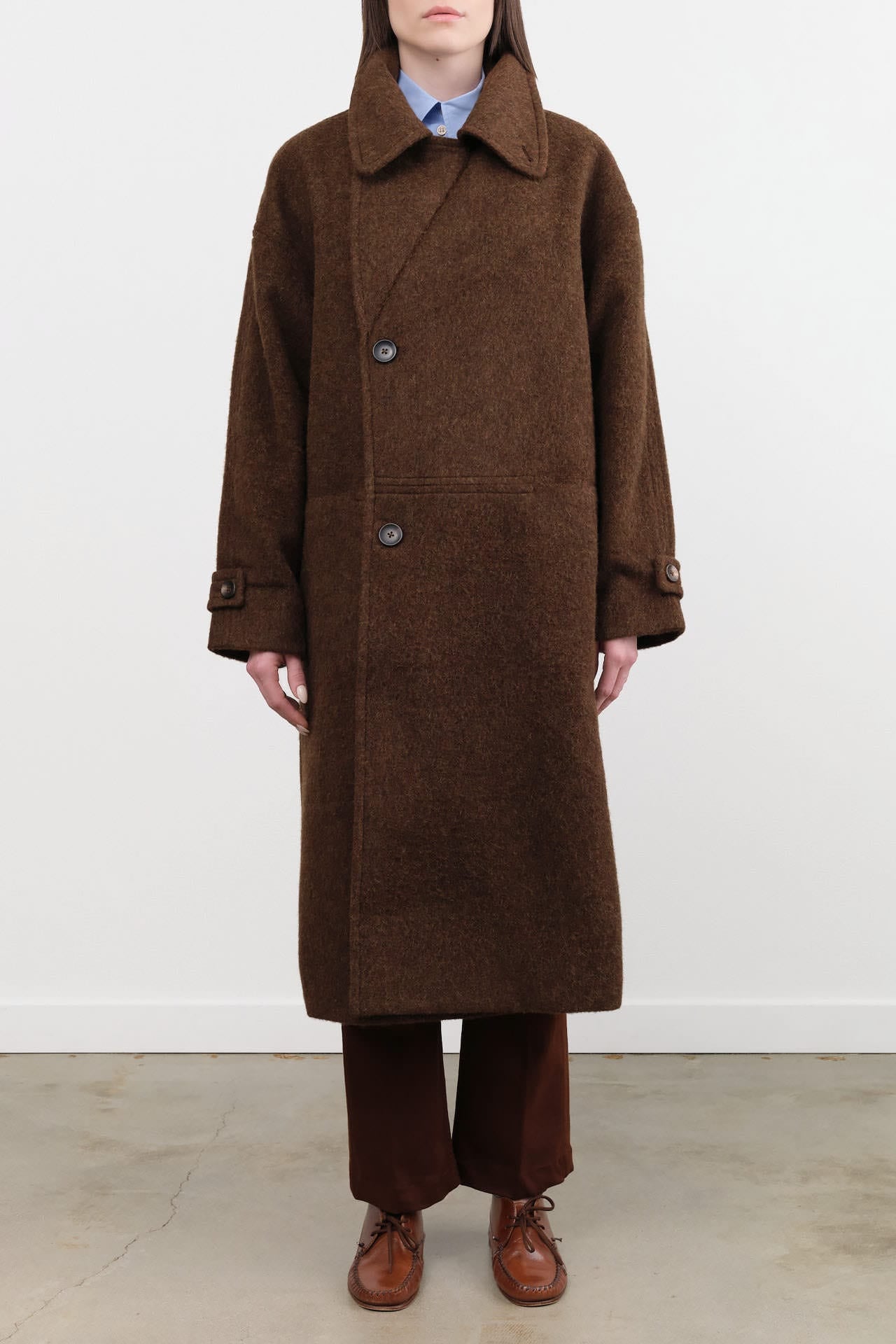 7115 by Szeki Apparel Womens Outerwear Double Breasted Wool Coat