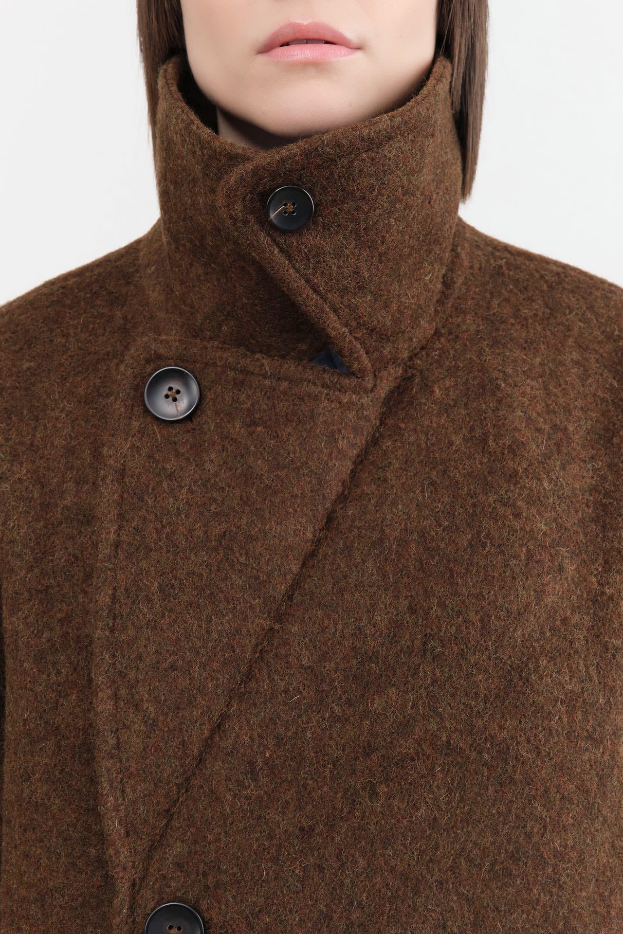7115 by Szeki Apparel Womens Outerwear Double Breasted Wool Coat
