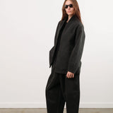 7115 by Szeki Apparel Womens Pants Elastic Panel Barrel Trouser in Washed Black
