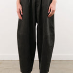 7115 by Szeki Apparel Womens Pants Elastic Panel Barrel Trouser in Washed Black