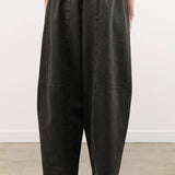7115 by Szeki Apparel Womens Pants Elastic Panel Barrel Trouser in Washed Black