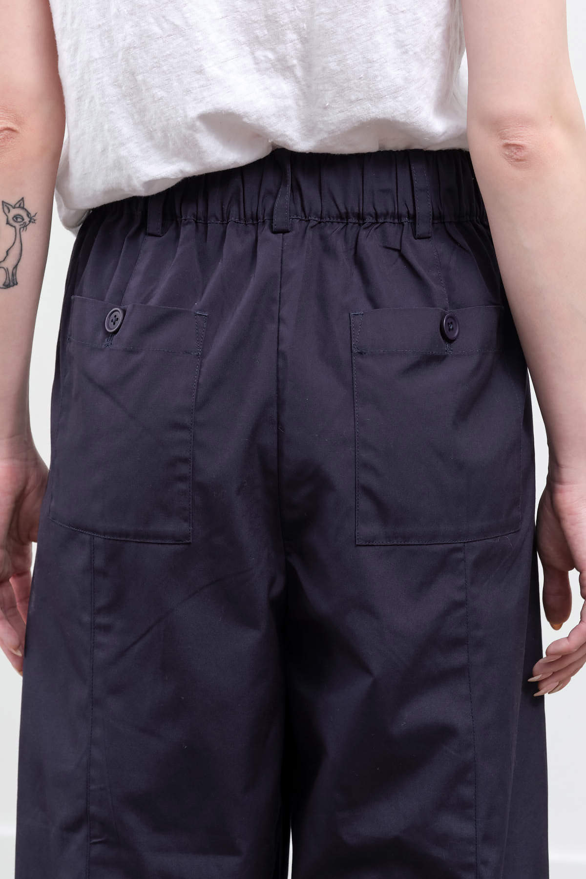 Rear pocket view of Elastic Straight-Legged Trouser