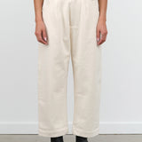 Fall Signature Curved Legged Trouser by 7115 by Szeki in Off White