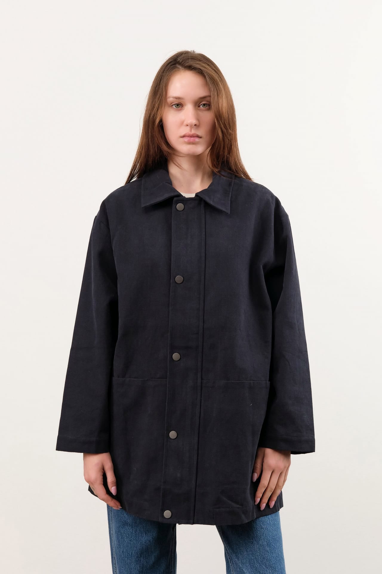 7115 by Szeki Apparel Womens Outerwear Mid-Length Chore Coat