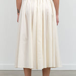 Back view of Papery Elastic Prairie Skirt in Off-White