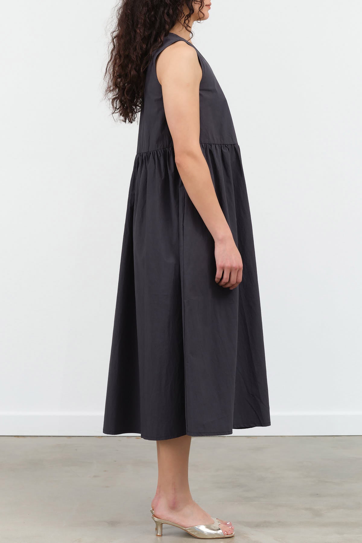 Side view of Papery V-Neck Dress