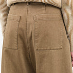 Designer Brand 7115 by Szeki  Washed Walnut Brown Sand-Washed Tailored High Waisted Curve Legged Trouser