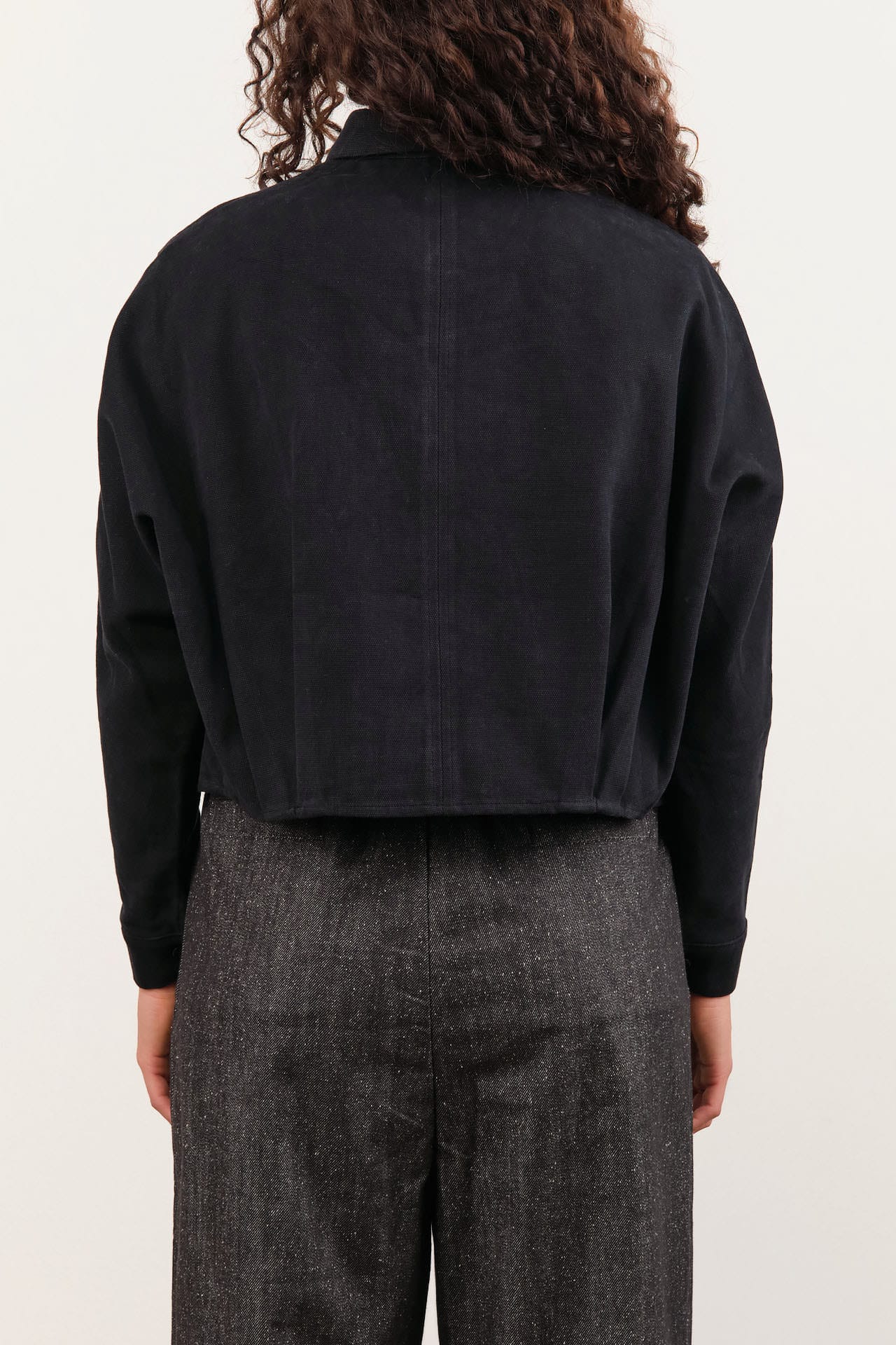 7115 by Szeki Apparel Womens Jackets Signature 3/4 Cropped Shirt Jacket