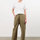 7115 by Szeki Apparel Womens Pants Signature Curve Legged Trouser in Moss Brown