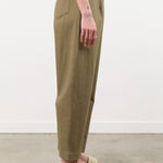 7115 by Szeki Apparel Womens Pants Signature Curve Legged Trouser in Moss Brown