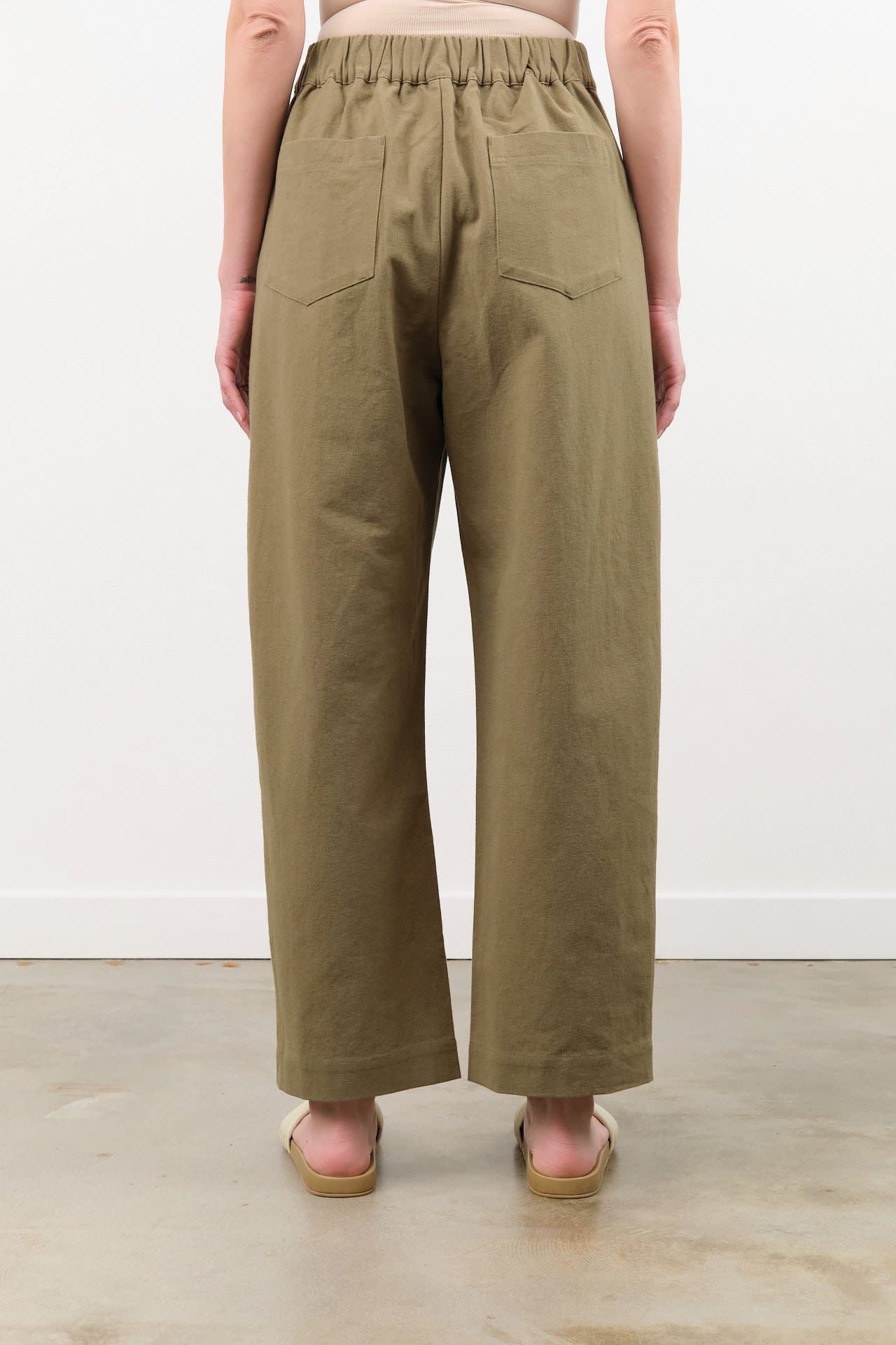 7115 by Szeki Apparel Womens Pants Signature Curve Legged Trouser in Moss Brown