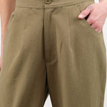 7115 by Szeki Apparel Womens Pants Signature Curve Legged Trouser in Moss Brown