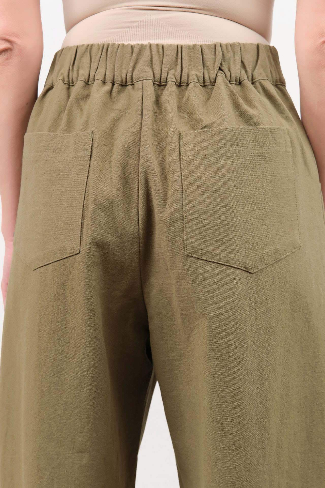 7115 by Szeki Apparel Womens Pants Signature Curve Legged Trouser in Moss Brown