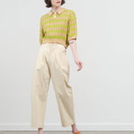 Styled view of Signature Curve Legged Trouser in Off White