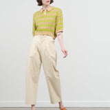 Styled view of Signature Curve Legged Trouser in Off White