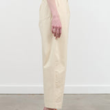 Side view of Signature Curve Legged Trouser in Off White