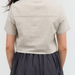 Back view of Striped Short Sleeves Cropped