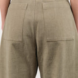 7115 by Szeki Apparel Womens Pants Tailored Curve Legged Trouser in Umber