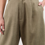 7115 by Szeki Apparel Womens Pants Tailored Curve Legged Trouser in Umber