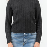 Yak Ribbed Long Sleeve Top by 7115 by Szeki in Charcoal